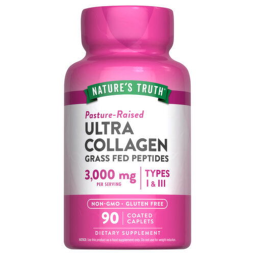 Nature's Truth Ultra Collagen, Pasture-Raised, 3,000 mg, Coated Caplets