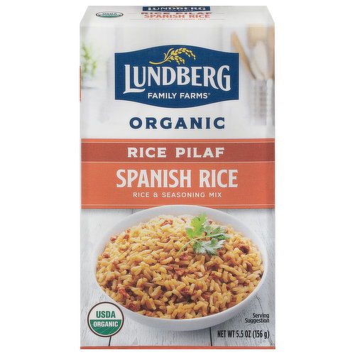 Lundberg Family Farms Rice & Seasoning Mix, Organic, Spanish Rice, Rice Pilaf