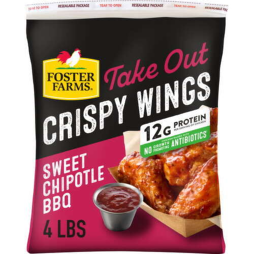 Foster Farms Take Out Sweet Chipotle Crispy Chicken Wings, Frozen Image 1 of 11