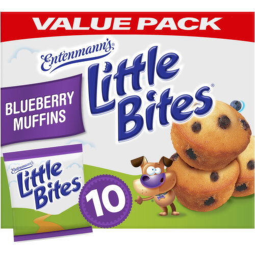 Entenmann's Blueberry Mini Muffins, Value Pack, 10 packs, (4 ct each), 16.5 lbs Case