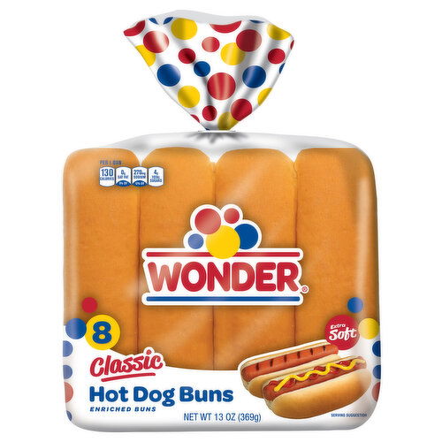 Wonder Enriched Extra Soft Classic Hot Dog Buns