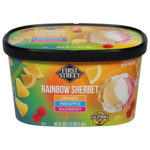 First Street Rainbow Sherbet, Assorted