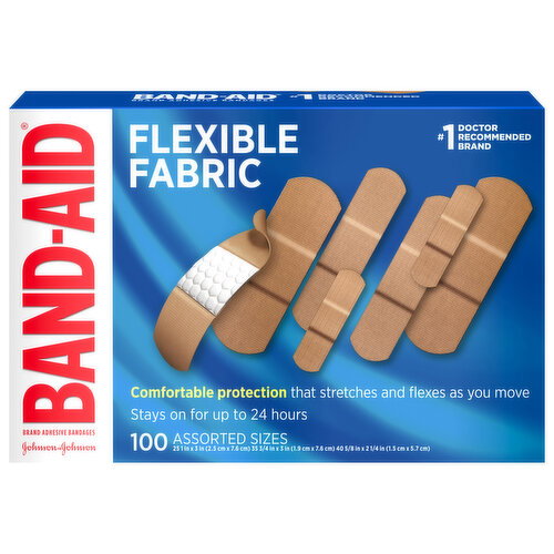 Band-Aid Flexible Fabric Adhesive Assorted Sizes Bandages