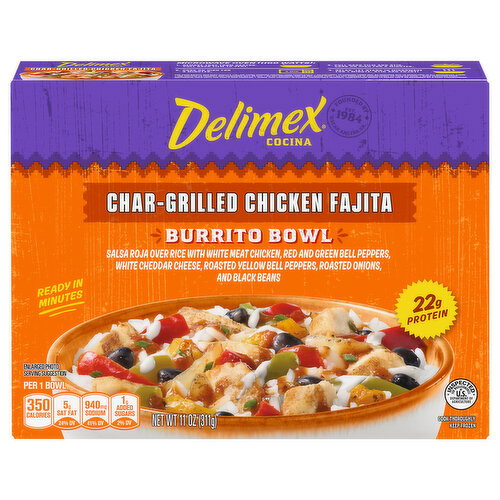 Delimex Char-Grilled Chicken Fajita Burrito Bowl Image 1 of 6