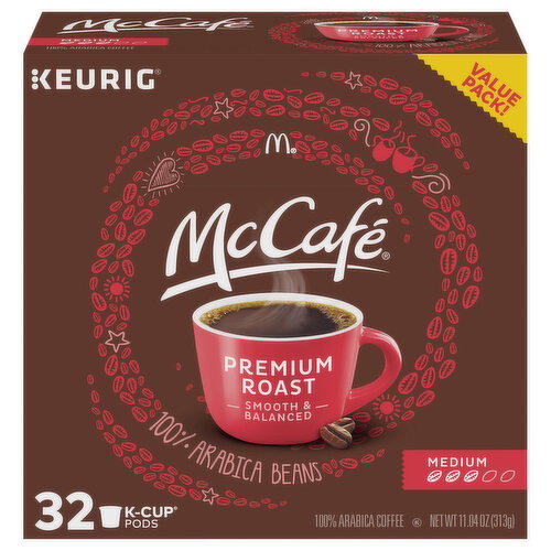 McCafe Coffee, Medium, Premium Roast, K-Cup Pods, Value Pack Image 1 of 5