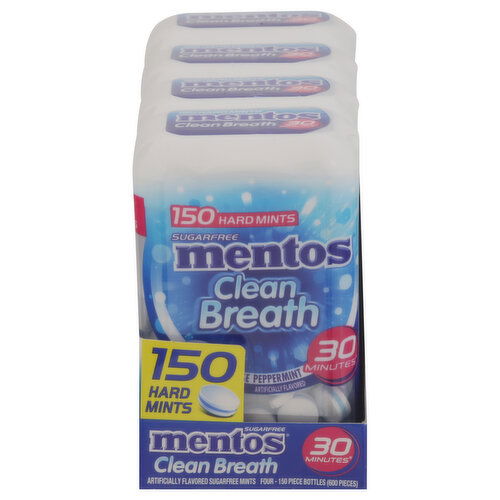 Mentos Hard Mints, Sugarfree, Intense Peppermint, Clean Breath