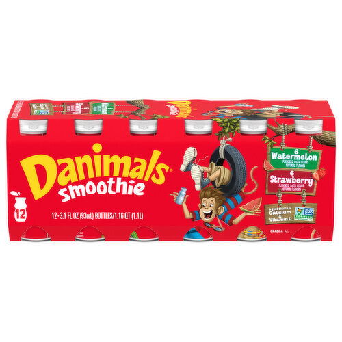 Danimals Strawberry & Watermelon Kids Low Fat Yogurt Smoothies