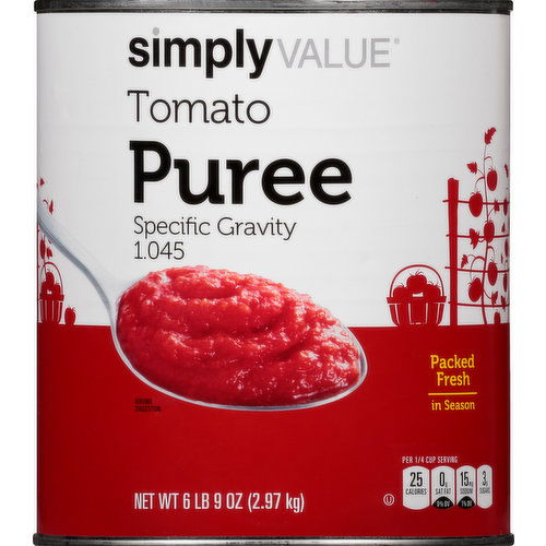 Simply Value Tomato Puree, Specific Gravity 1.045