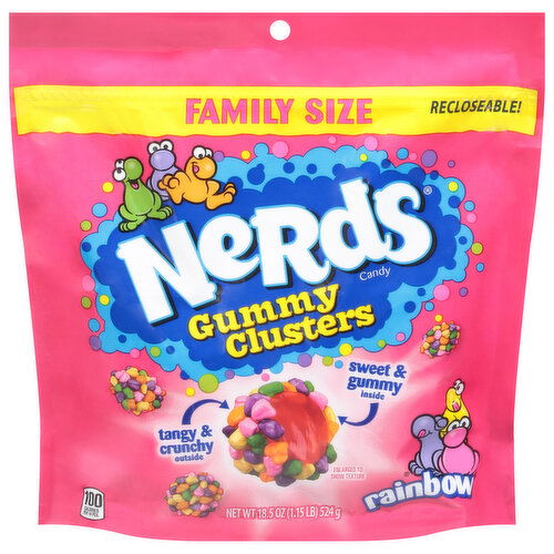 Nerds Candy, Gummy Clusters, Rainbow, Family Size