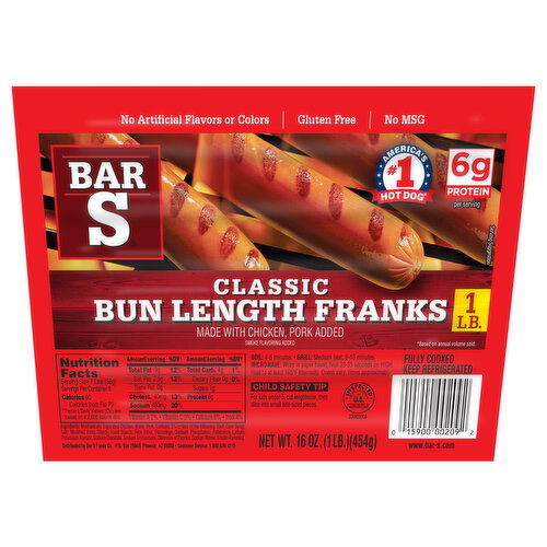 Bar S Classic Bun Length Franks Image 1 of 6