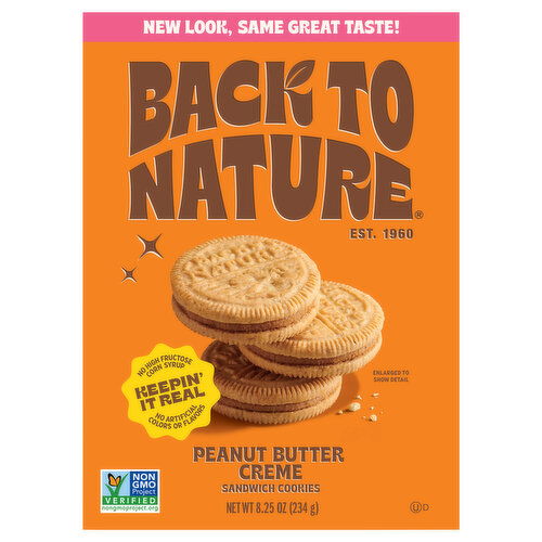 Back to Nature Sandwich Cookies, Peanut Butter Creme