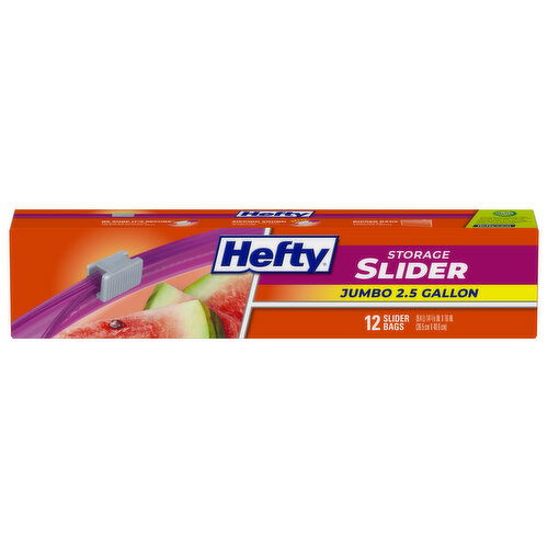 Hefty 2.5 Gallon Jumbo Storage Slider Bags