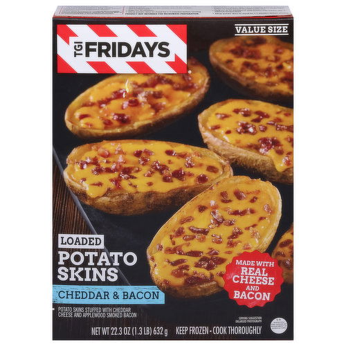 TGI Fridays Potato Skins, Cheddar & Bacon, Loaded, Value Size