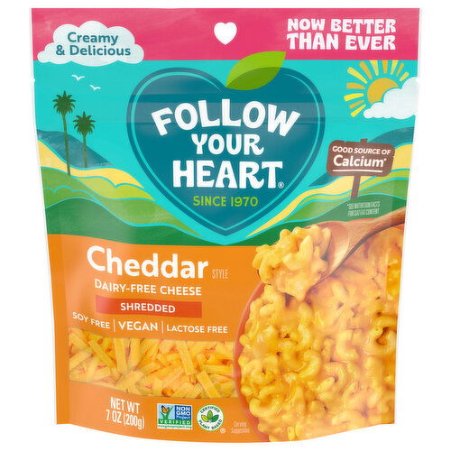 Follow Your Heart Dairy Free Vegan Cheddar Style Shredded Cheese Fine Cut