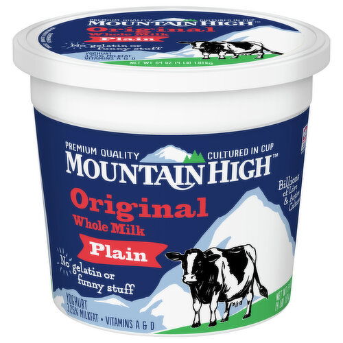 Mountain High Yoghurt, Whole Milk, Plain, Original