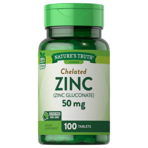 Nature's Truth Zinc, Chelated, 50 mg, Tablets