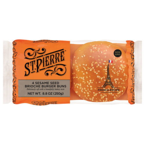 St. Pierre Sesame Seed Brioche Burger Buns