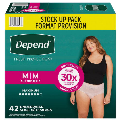 Depend Underwear, Maximum, Medium, Stock Up Pack