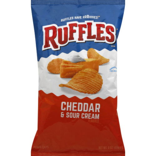 Ruffles Potato Chips, Cheddar & Sour Cream Flavored