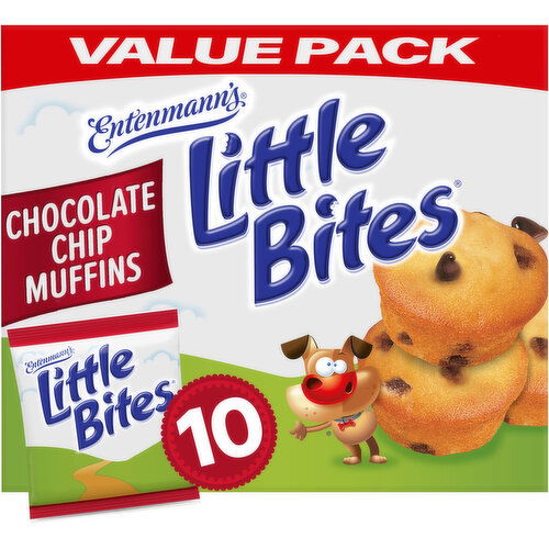 Entenmann's Chocolate Chip Mini Muffins, Value Pack, 10 packs, (4 ct each), 16.5 lbs  Case