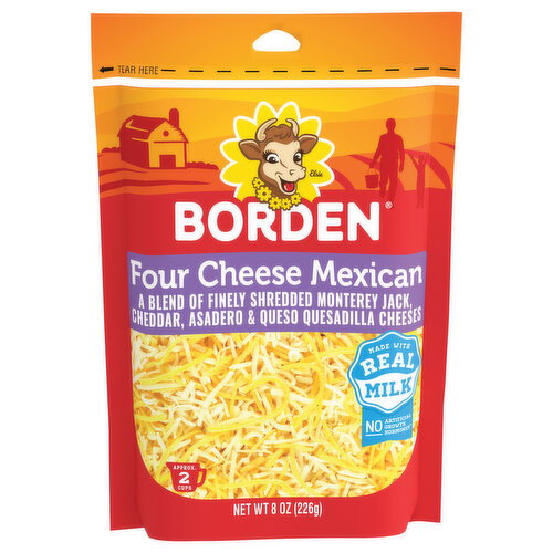 Borden Four Cheese Mexican Finely Shredded Cheese