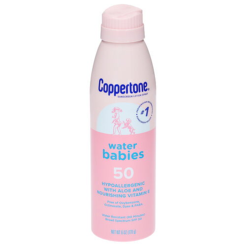 Coppertone Water Babies Broad Spectrum SPF 50 Sunscreen Lotion Spray Image 1 of 5