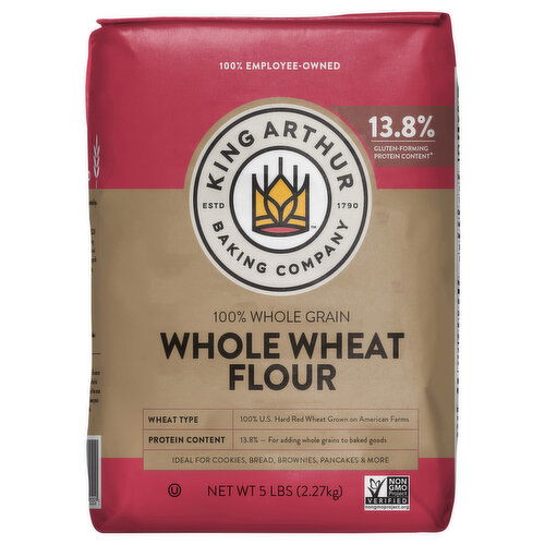 King Arthur Baking Company Whole Wheat Flour, 100% Whole Grain