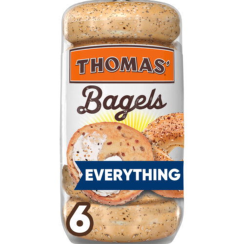Thomas' Everything Pre-sliced Bagels, 6 count, 20 oz