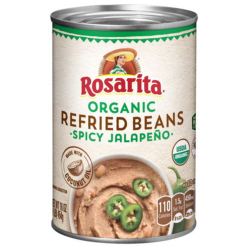 Rosarita Refried Beans, Organic, Spicy Jalapeno