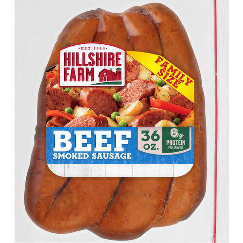 Hillshire Farm Beef Smoked Sausage, Family Pack