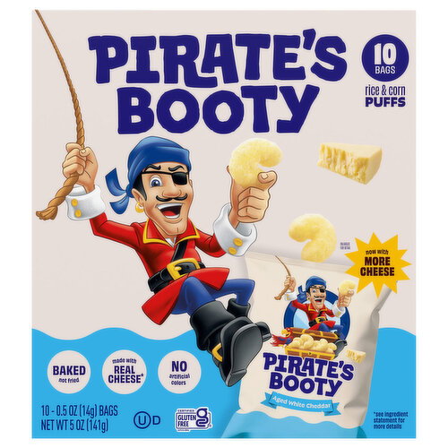 Pirate's Booty Aged White Cheddar Rice & Corn Puffs Image 1 of 6