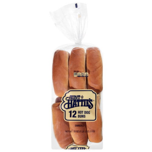 Aunt Hattie's Enriched Hot Dog Buns