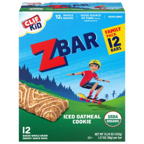Zbar Family Pack Iced Oatmeal Cookie Baked Whole Grain Energy Snack Bars