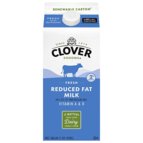 Clover Sonoma Milk, 2% Reduced Fat