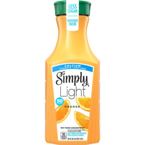 Simply Light Orange Pulp Free With Calcium & Vitamin D Orange Juice, Non-Gmo