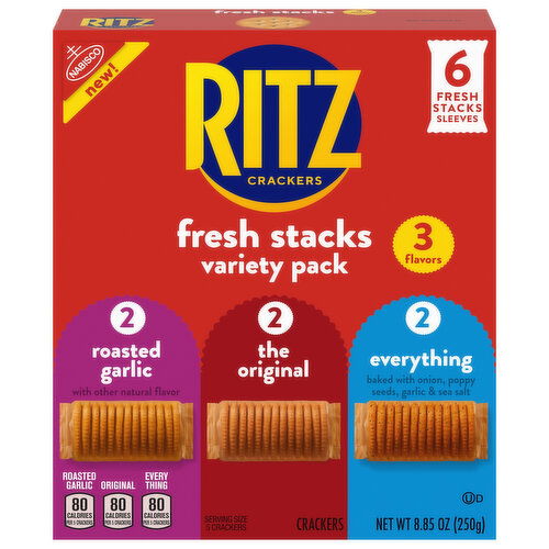 Ritz Fresh Stacks Roasted Garlic/The Original/Everything Crackers Variety Pack