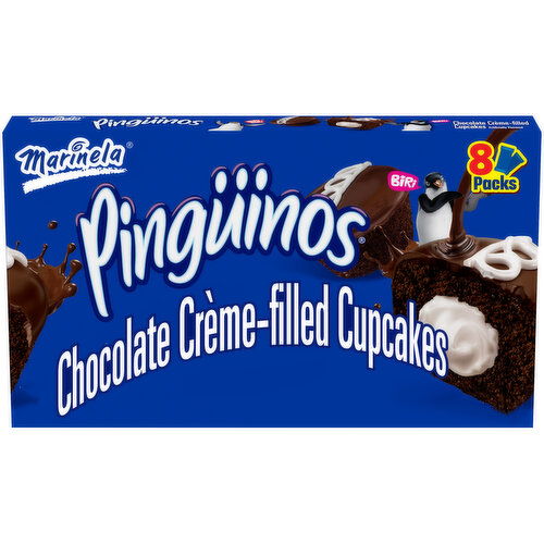 Marinela Shelf-Stable Chocolate Crème Filled Cupcakes, 8 packs, 11.28 oz