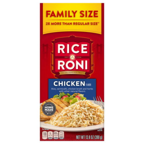 Rice-A-Roni Rice, Vermicelli, Chicken Broth and Herbs, Chicken Flavor, Family Size