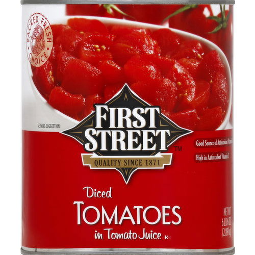 First Street Tomatoes, in Tomato Juice, Diced