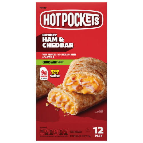 Hot Pockets Croissant Crust Hickory Ham & Cheddar Sandwiches