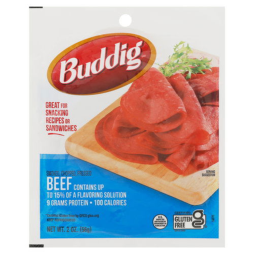 Buddig Beef, Smoked, Chopped, Pressed