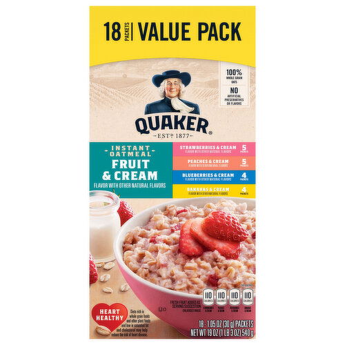 Quaker Fruit & Cream Assorted Instant Oatmeal Value Pack