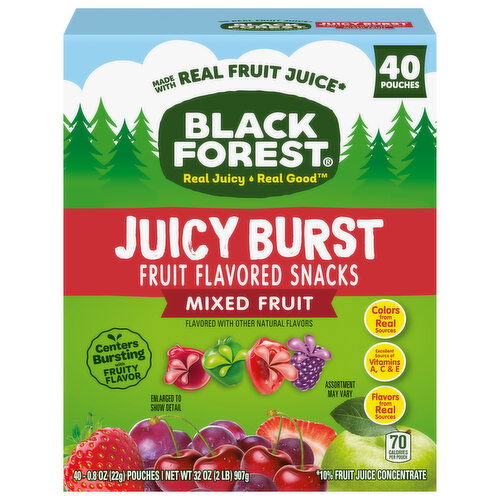 Black Forest Fruit Flavored Snacks, Juicy Burst, Mixed Fruit