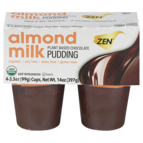 Zen Chocolate Pudding, Plant Based, Almond Milk