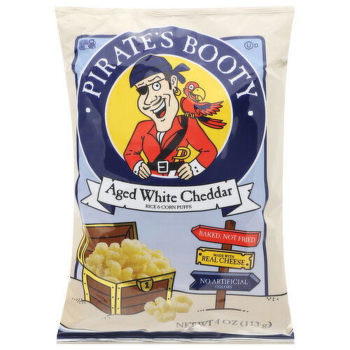 Pirate's Booty Rice & Corn Puffs, Aged White Cheddar