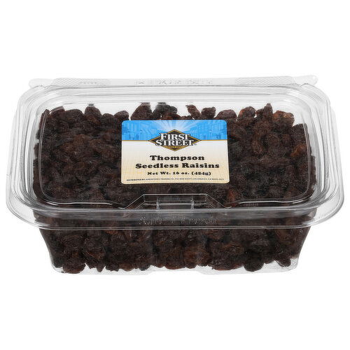 First Street Raisins, Seedless, Thompson