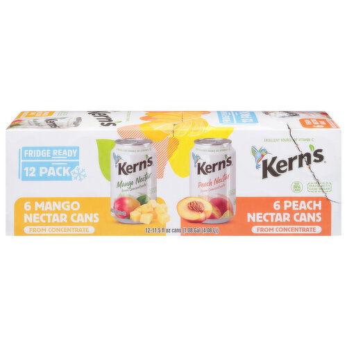 Kern's Nectar, Mango/Peach, 12 Pack