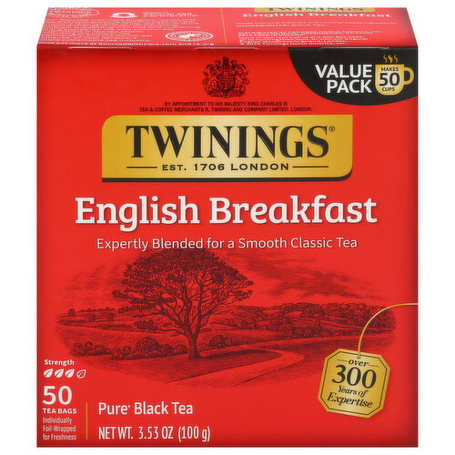 Twinings Pure Tea Bags English Breakfast Black Tea Value Pack Image 1 of 5
