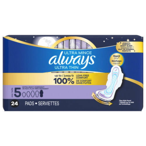 Always Ultra Thin Extra Heavy Overnight Size 5 Pads
