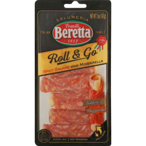 Fratelli Beretta Salame & Mozzarella, Spicy, Roll & Go